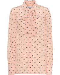 Valentino Schluppenbluse VLOGO aus Seide - Pink