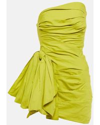 Oscar de la Renta - Vestido Corto En Popelin De Algodon - Lyst