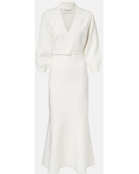 Roland Mouret - Cutout Knitted Belted Midi Dress - Lyst
