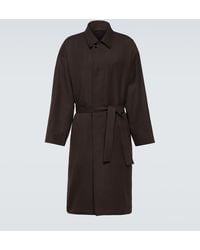 Lemaire - Wool And Linen Gabardine Overcoat - Lyst