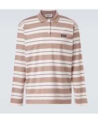 Miu Miu - Striped Cotton Jersey Polo Shirt - Lyst