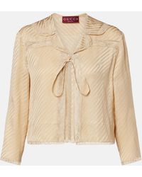Gucci - Interlocking G Silk Jacquard Top - Lyst