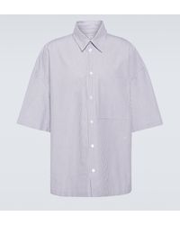 Bottega Veneta - Embroidered Striped Cotton Shirt - Lyst