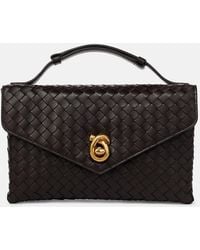 Bottega Veneta - Knot Lock Intrecciato Leather Crossbody Bag - Lyst