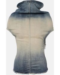 Rick Owens - Top De Denim En Mezcla De Algodon Drapeado - Lyst