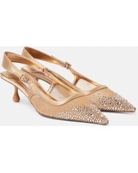 Jimmy Choo - Slingback-Pumps Amel 50 Aus Mesh Mit Kristallen - Lyst