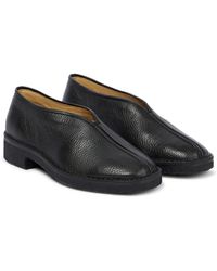 Lemaire Piped Leather Ballet Flats - Black