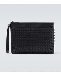Christian Louboutin - Funky Stud-Embellished Leather Pouch - Lyst