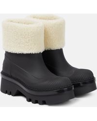 Chloé - Raina Shearling-trimmed Ankle Boots - Lyst