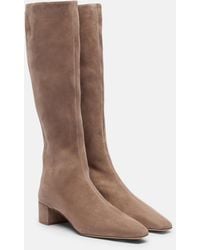 Aquazzura - Saint Honore 35 Suede Knee-High Boots - Lyst