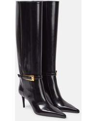 Saint Laurent - Lee Glazed Leather Knee-high Boots - Lyst