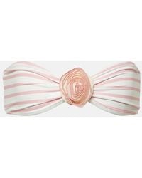 SAME - Rose Floral-Applique Bandeau Bikini Top - Lyst