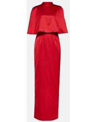Carolina Herrera - Caped Satin Gown - Lyst