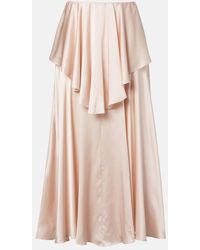 Chloé - Ruffled Silk Satin Skirt - Lyst