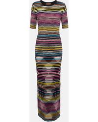 Missoni - Striped Knitted Maxi Dress - Lyst