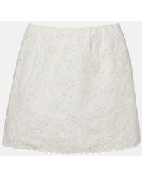 Posse - Salma Embroidered Cotton Miniskirt - Lyst