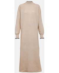 Brunello Cucinelli - Alpaca And Cotton Midi Dress - Lyst