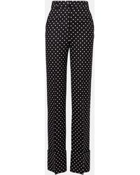 Valentino - Polka-Dot Straight Pants - Lyst