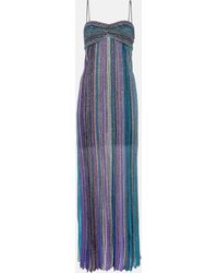 Missoni - Striped Sequined Lame Maxi Dress - Lyst