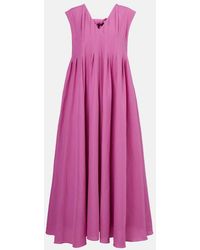 Max Mara - Max Mara Piega Ramie And Cotton Pleated Maxi Dress - Lyst