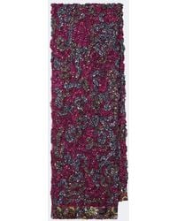 Dries Van Noten - Sciarpa Floreale Con Ricamo - Lyst