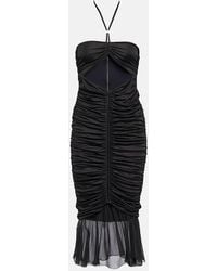 Blumarine - Ruched Jersey Midi Dress - Lyst