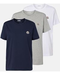Moncler - Set Of Three Cotton Jersey T-Shirts - Lyst
