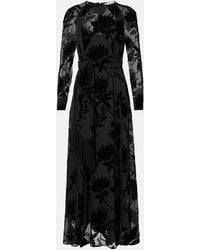 Zimmermann - Burnout Sheath Floral Velvet Maxi Dress - Lyst