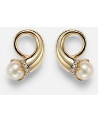 Mateo - 14Kt Earrings With Diamonds And Pearls - Lyst