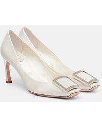 Roger Vivier - Trompette 70 Embellished Satin Pumps - Lyst
