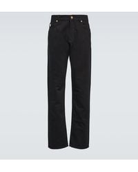 Versace - Embellished Mid-Rise Straight Jeans - Lyst