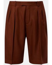Saint Laurent - Pleated Cashmere Bermuda Shorts - Lyst
