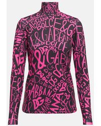Dolce & Gabbana - Top De Esqui Con Cuello Alto Y Logo - Lyst