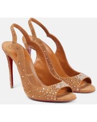 Christian Louboutin - Nudes Degrachick Suede Sandals - Lyst