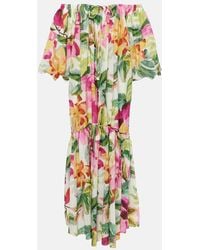 FARM Rio - Painted Flowers Cotton-blend Maxi Dress - Lyst