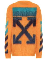 Off-White c/o Virgil Abloh Pullover in mohair e lana - Arancione