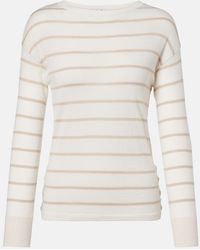 Max Mara - Striped Cashmere And Silk Sweater - Lyst