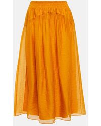 Vince - Jupe Midi A Taille Haute - Lyst