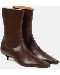 The Row - Shrimpton Leather Ankle Boots - Lyst