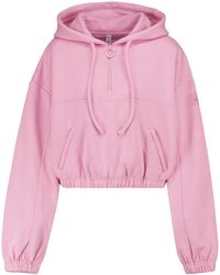 Training Alo Yoga Fleece Cropped Hoodie Refresh in Pink und Fitnesskleidung Hoodies Damen Bekleidung Sport- 