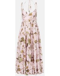 Erdem - Printed Cotton Midi Dress - Lyst