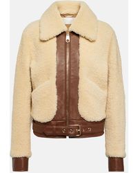 Chloé - Jacke Mit Shearling-Besatz - Lyst