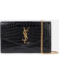 Saint Laurent - Uptown Leather Wallet On Chain - Lyst