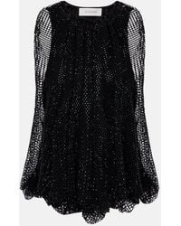 Sportmax - Embellished Mesh And Jersey Top - Lyst
