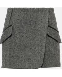 Jonathan Simkhai - Mini-jupe Payton en laine melangee a carreaux - Lyst