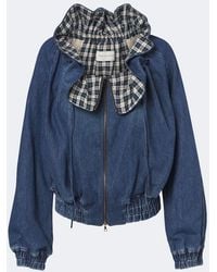 Dries Van Noten - Checked Ruffled Denim Jacket - Lyst