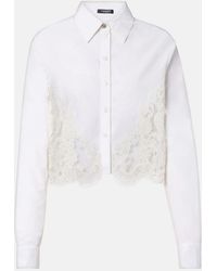 Versace - Lace-Trimmed Cotton Poplin Shirt - Lyst