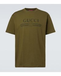 Gucci - Logo Cotton Jersey T-Shirt - Lyst