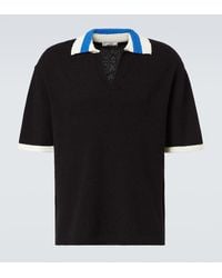 Commas - Crochet Cotton-Blend Polo Shirt - Lyst