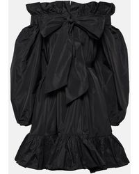 Patou - Bow-Detail Ruffled Faille Minidress - Lyst